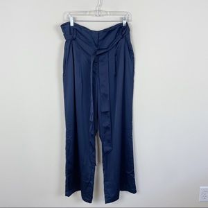 Universal Standard Tresa Wide Leg Crepe Pants Navy XS 10/12